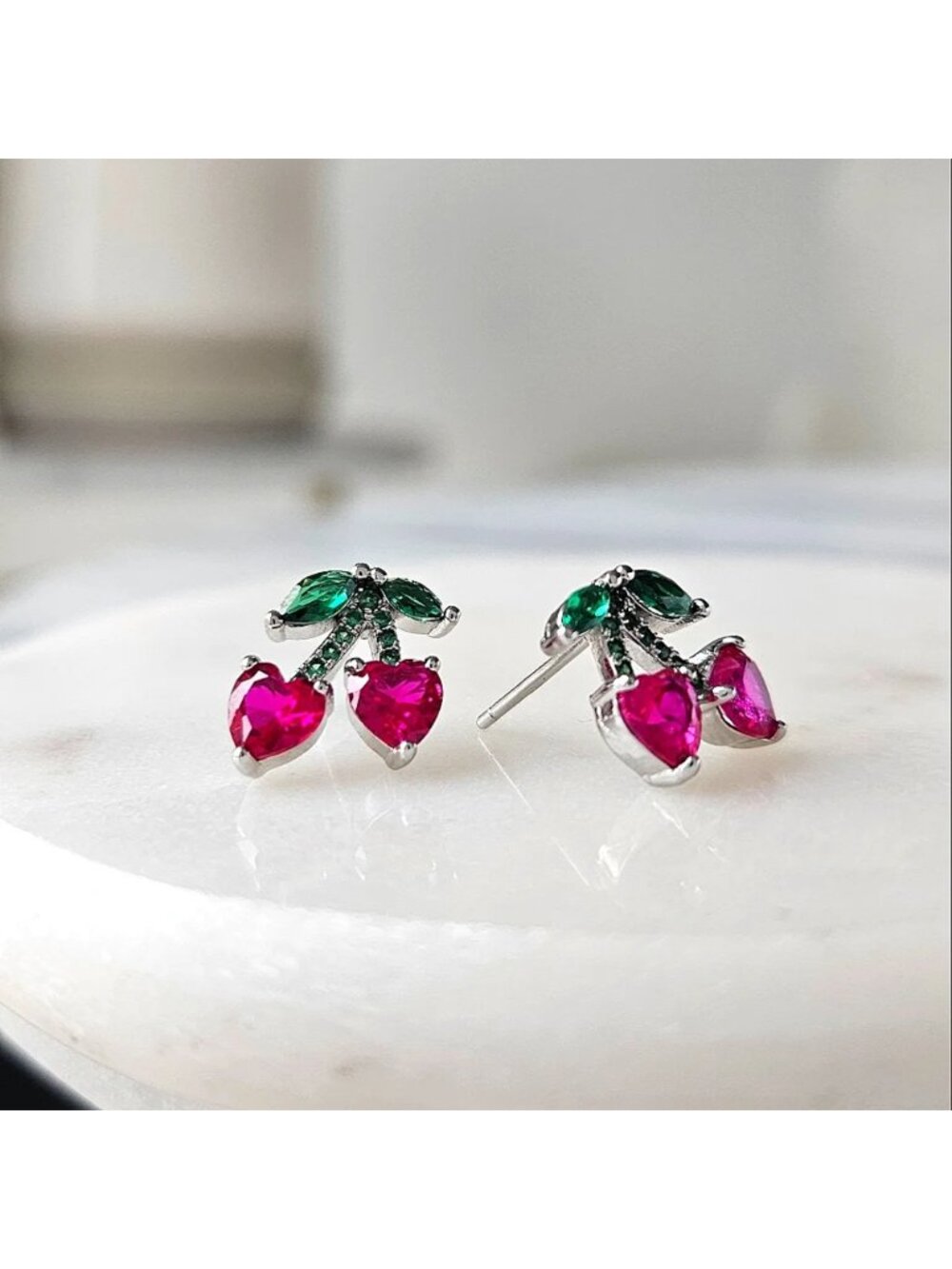 Cherry Fruit Stud Earrings - Never Worn, Charmed Aroma - Picture 3 of 4